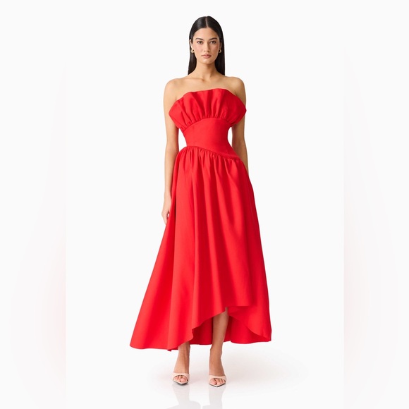Elliatt Laurel Strapless Maxi Dress In Red Size S NWT Flaw Noted!!!! - Picture 4 of 9